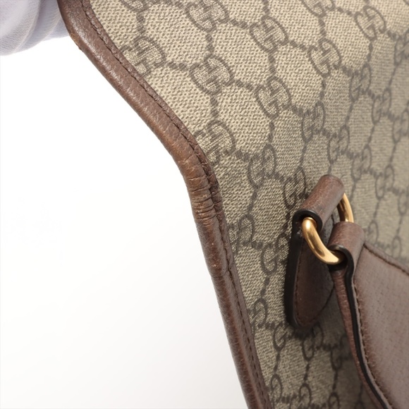 Gucci GG Supreme Neo Vintage Medium messenger Tiger Head PVC and Leather Shoulde - Picture 10 of 11